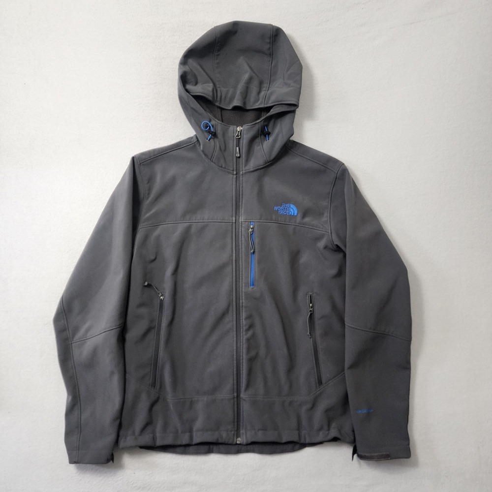 North Face Apex Windwall Jacket Mens Large Gray Fleece Lined Water Resistant Zip